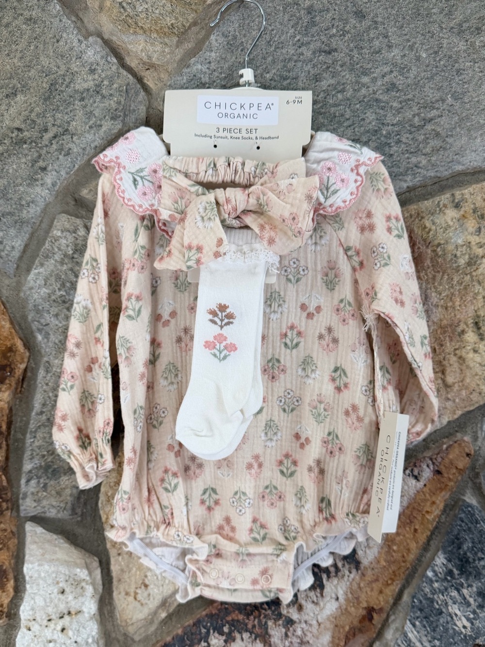 Chickpea Organic Floral Bubble Romper Set